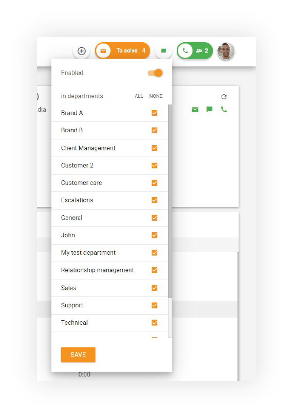 Funkcia skupiny agentov a oddelenia LiveAgent