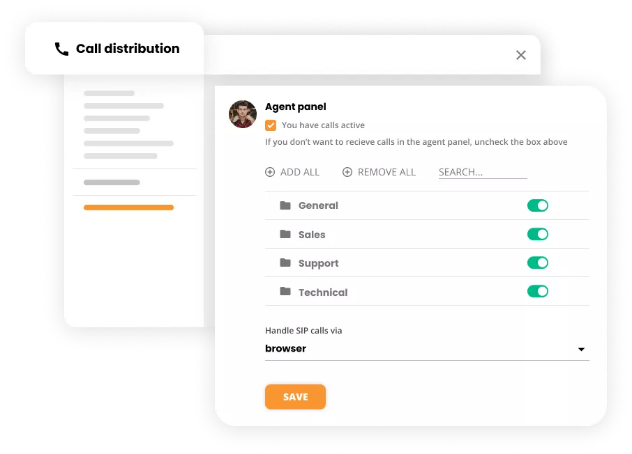 Nastavenia rozdelenia hovorov