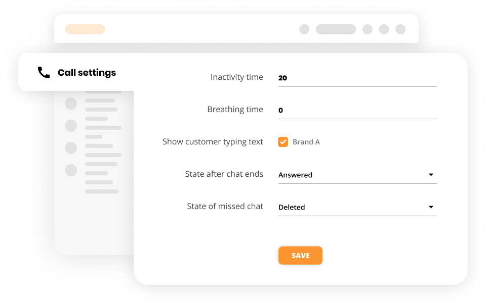 Nastavenia hovorov v software zákazníckej podpory - LiveAgent