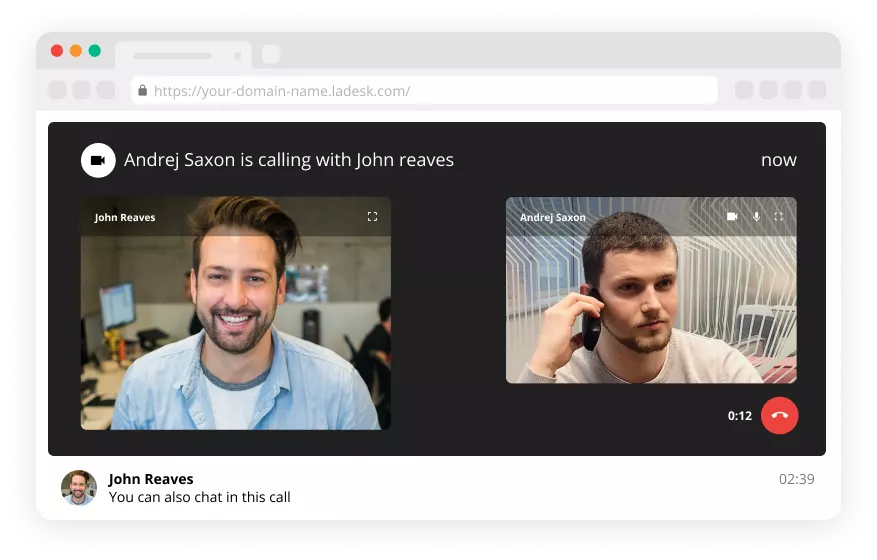 Funkcia video hovoru v softvéri Live chat - LiveAgent