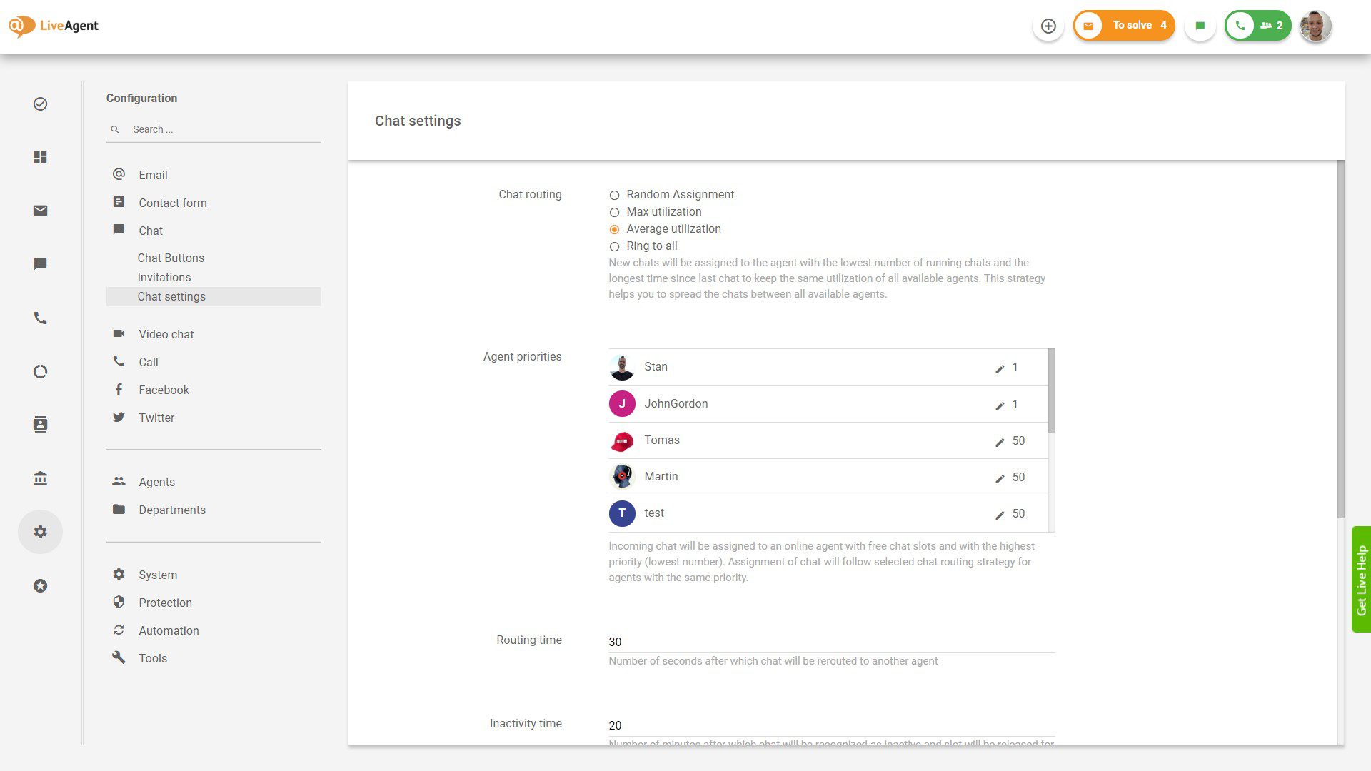 Priradenie priority v LiveAgent