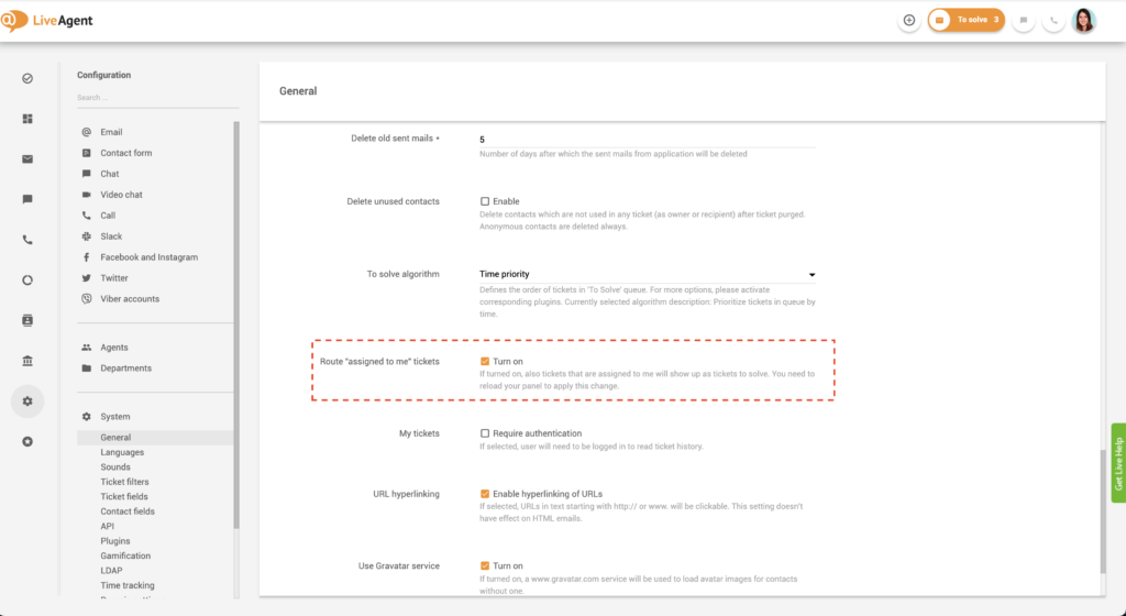 Funkcia Priradiť tikety mne v LiveAgent
