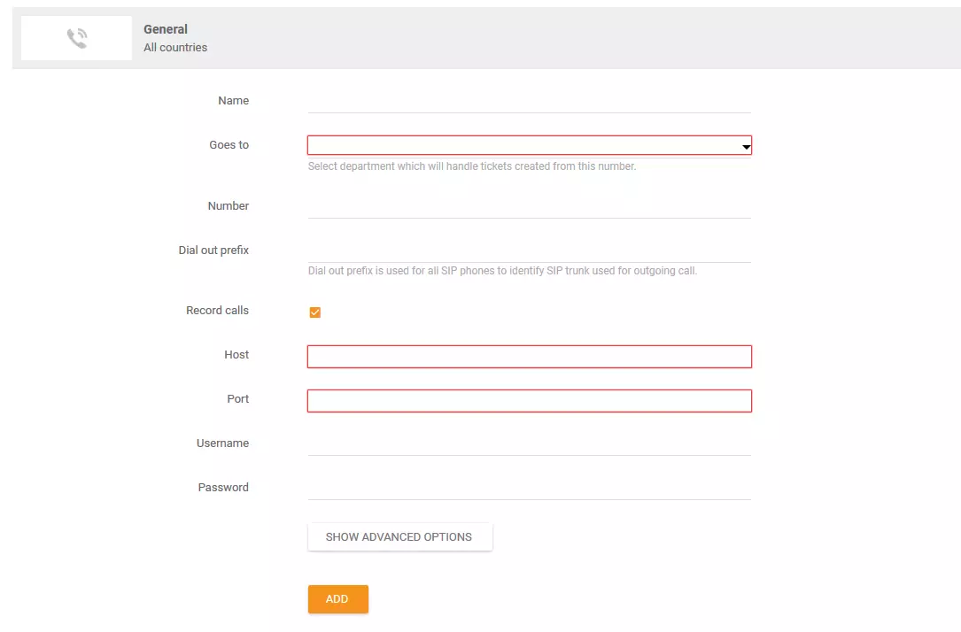 Nastavenie informácií o hovoroch
