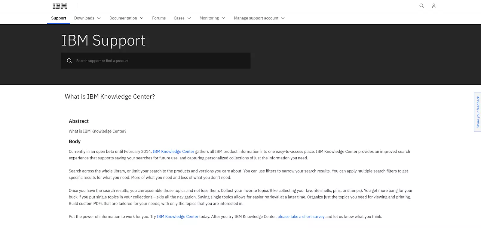 Stránka vedomostnej základne IBM
