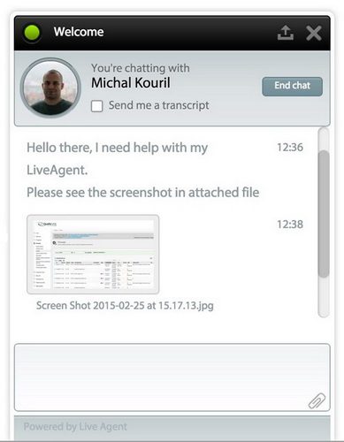 Príloha Live chat od LiveAgent