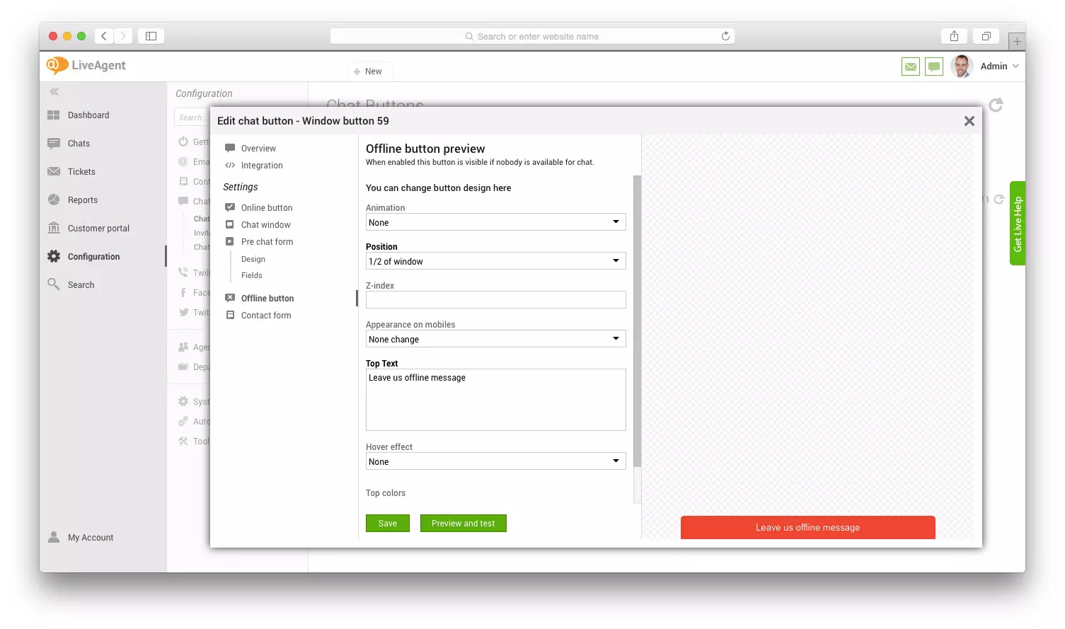 Náhľad offline tlačidla - mockup karty