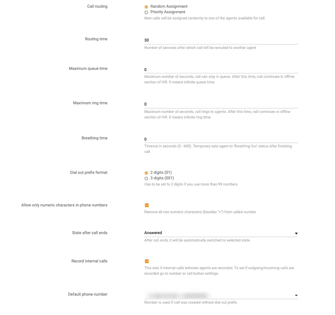 Konfigurácia nastavení hovorov