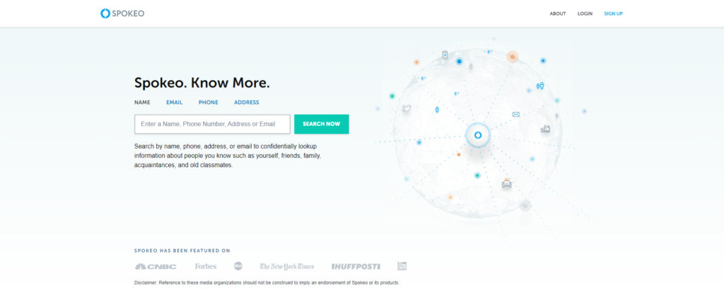 Domovská stránka Spokeo