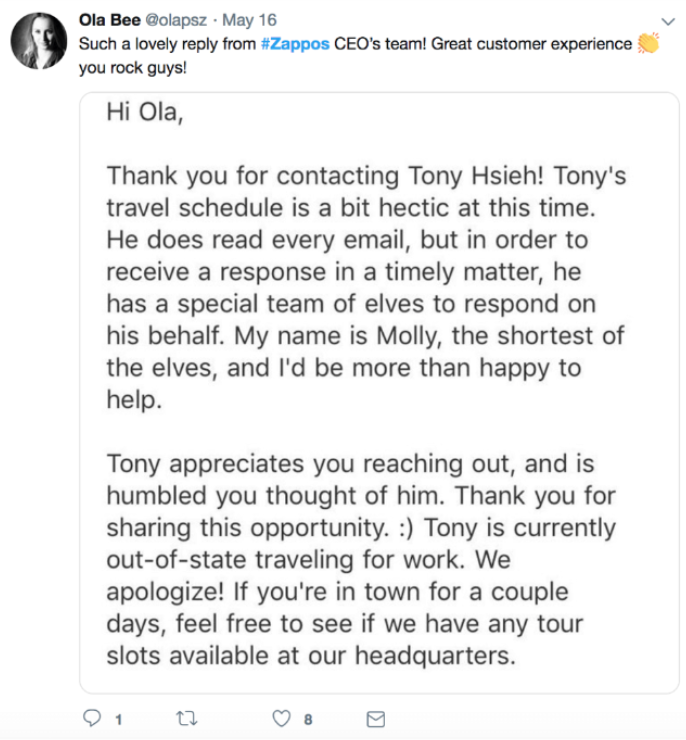 Odpoveď Zappos