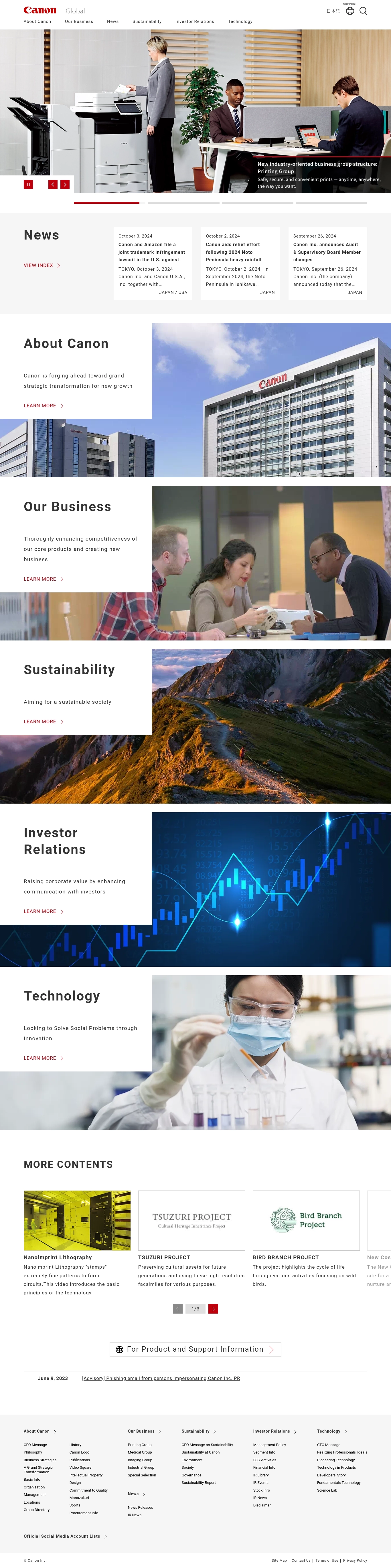 Kontakty na helpdesk spoločnosti Canon