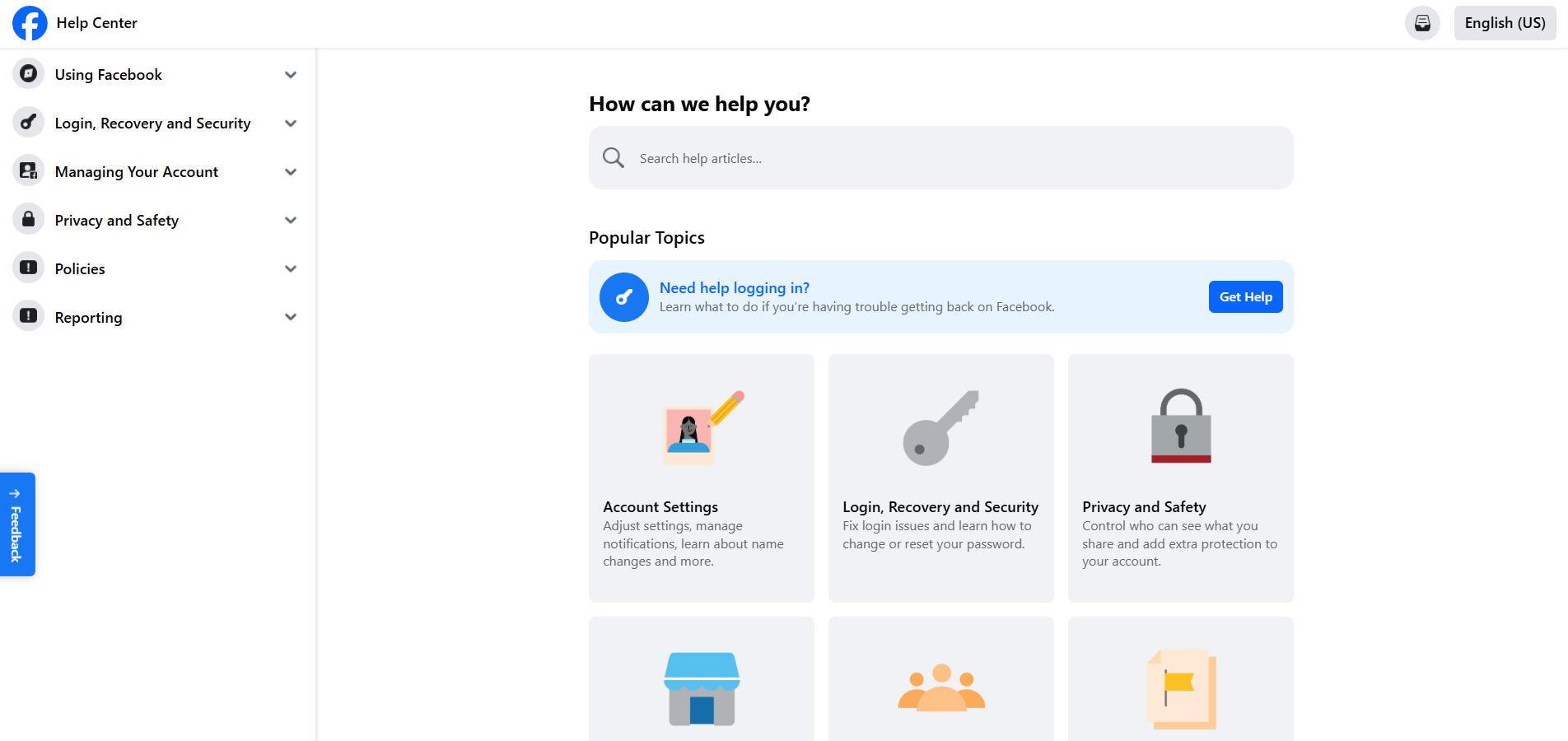 Kontakty na podporu Facebook