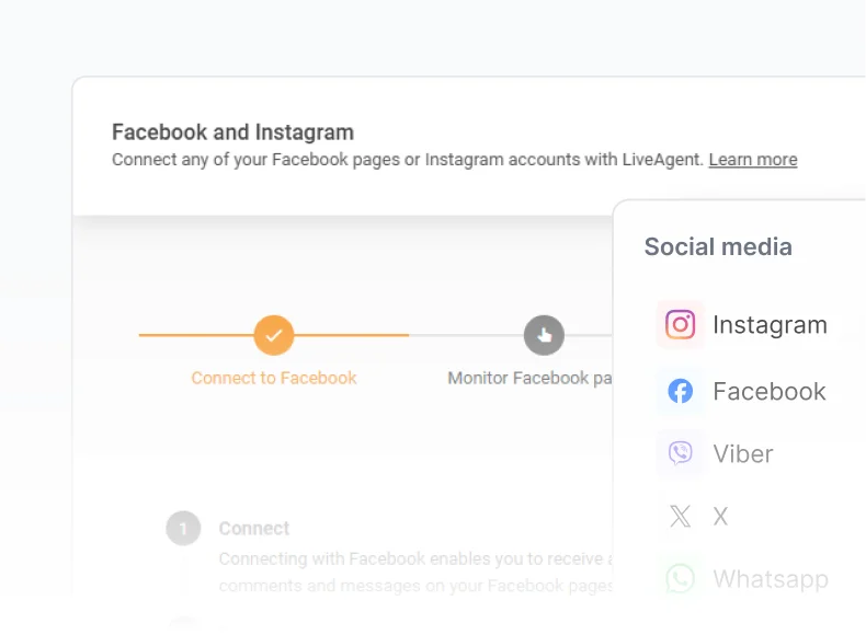 Integrácie sociálnych médií LiveAgent s Facebook, Instagram a WhatsApp