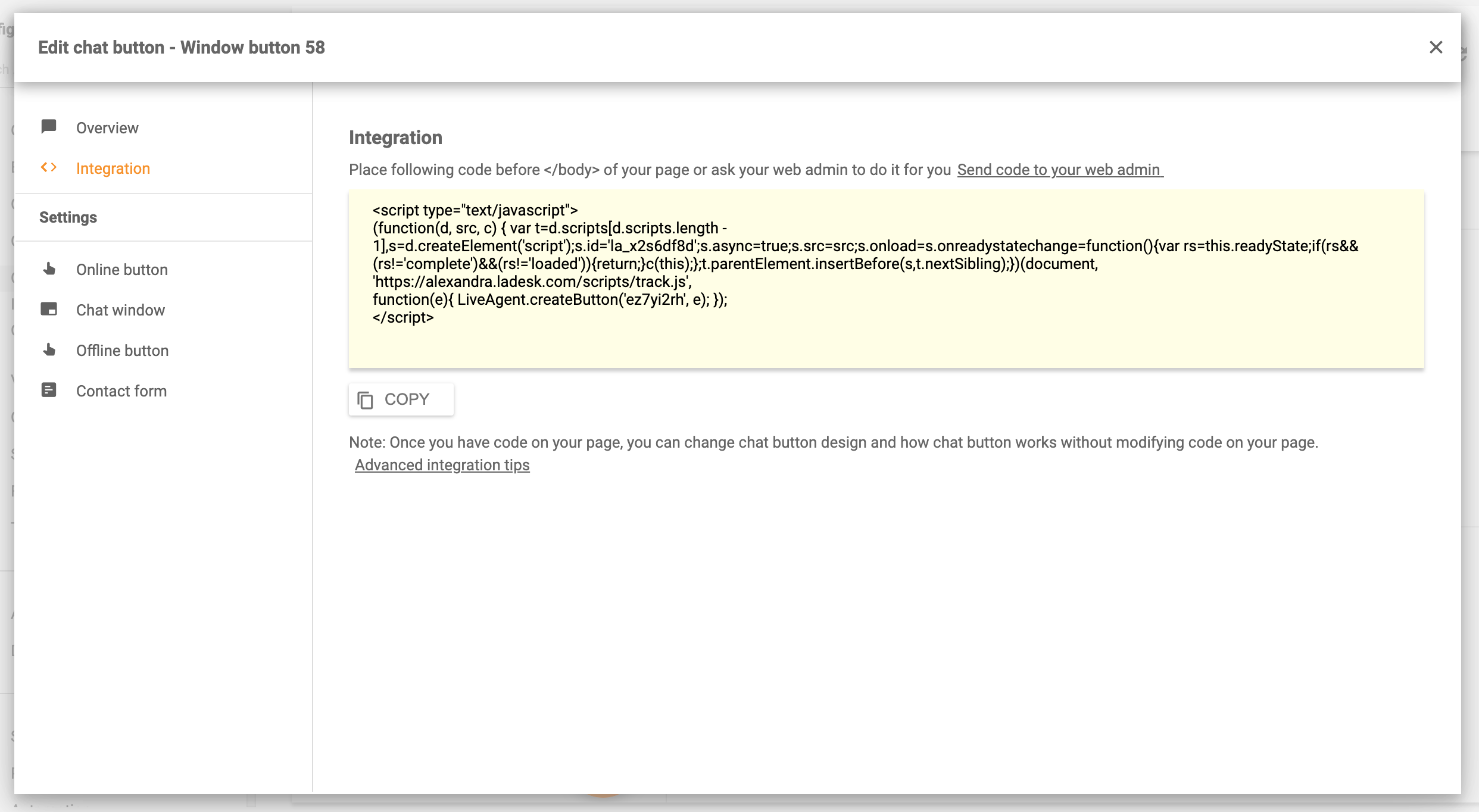 Vložte chat na webovú stránku - LiveAgent