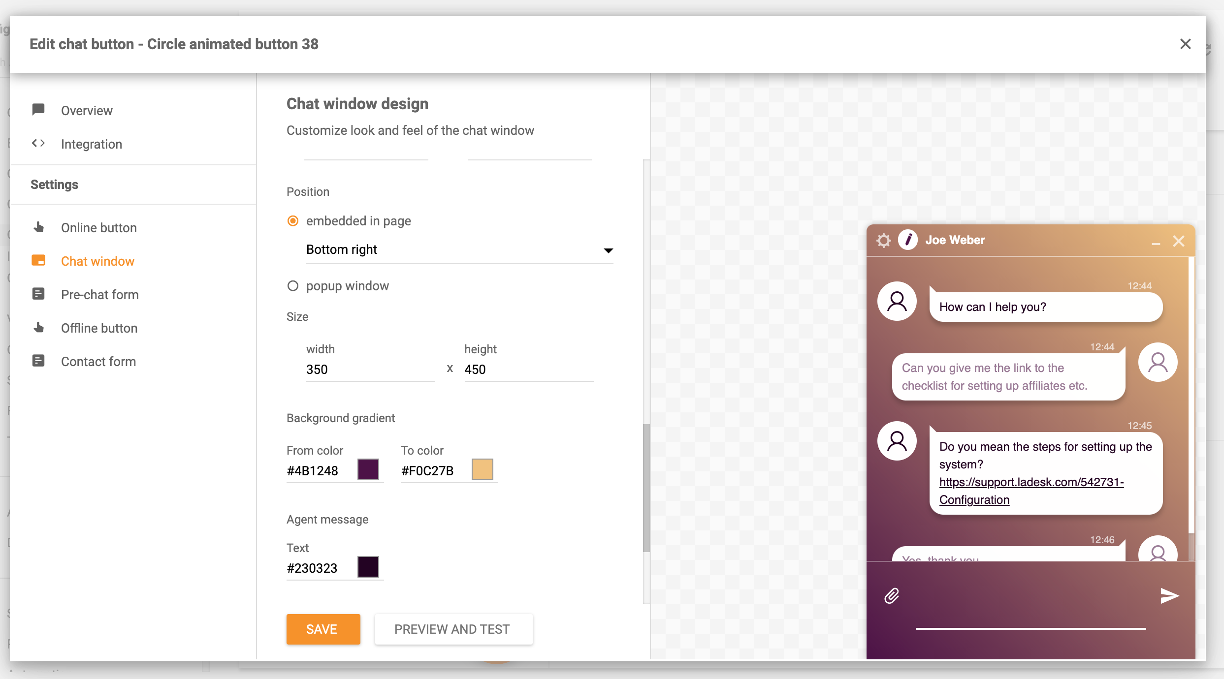 Funkcia dokovania okna chatu