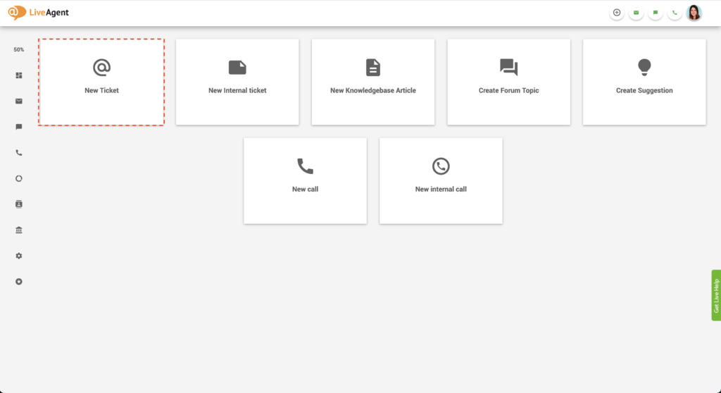 Vytvorte nový lístok v LiveAgent