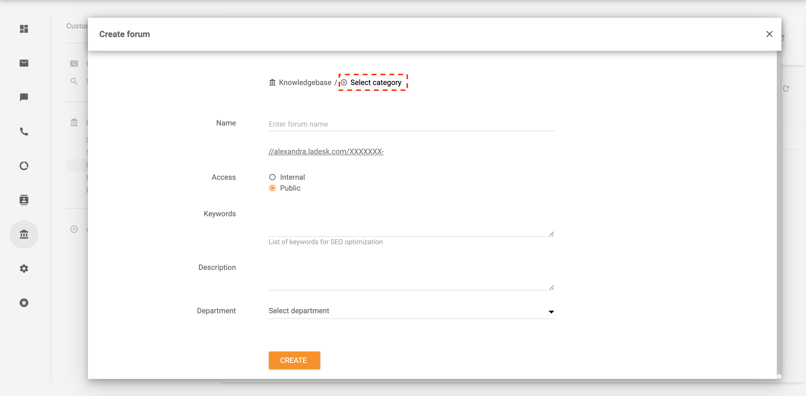Vyberte kategóriu pre fórum zákazníkov - LiveAgent