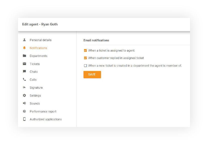 E-mailové notifikácie v LiveAgent