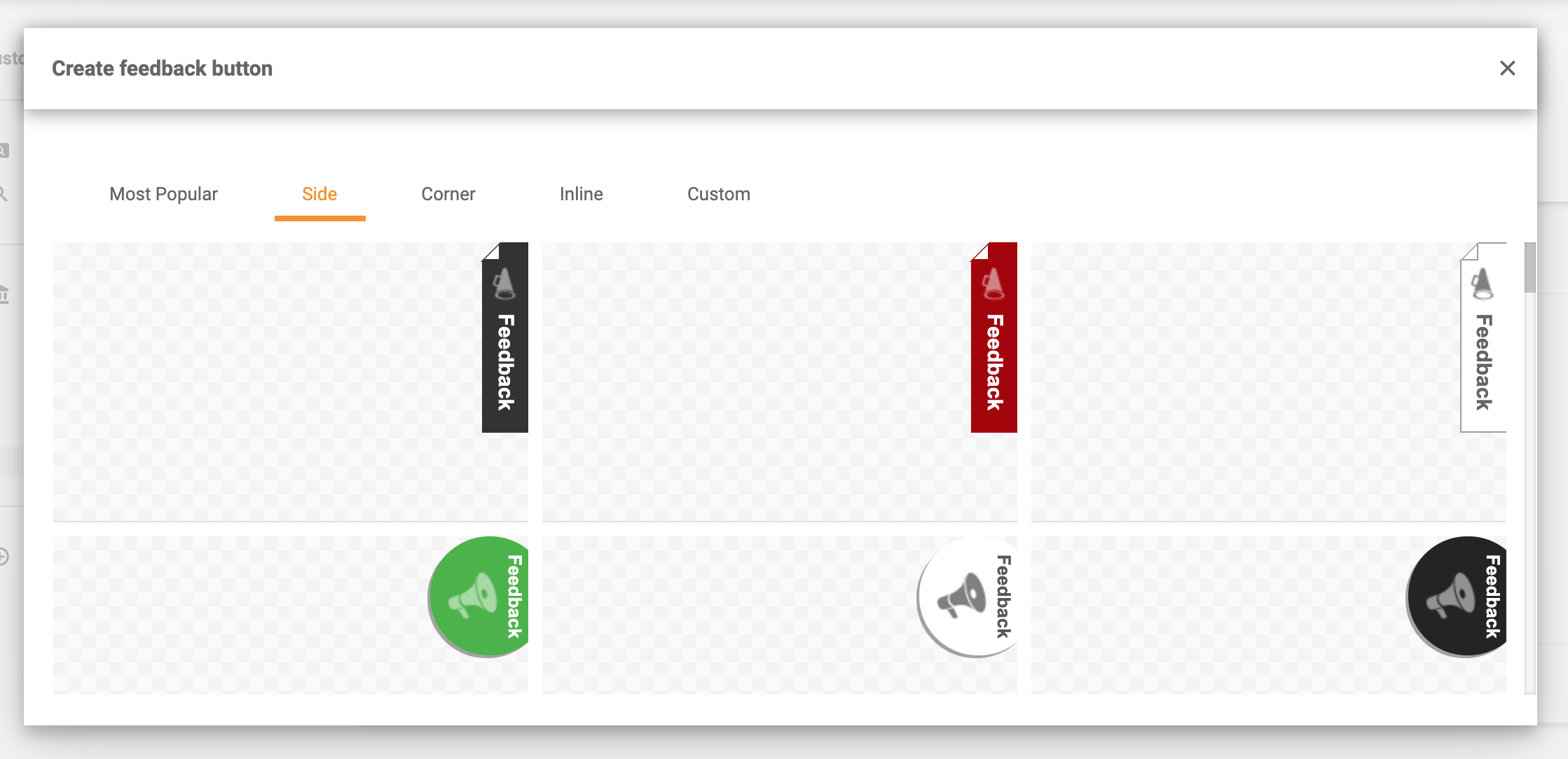 Tlačidlá spätnej väzby na strane