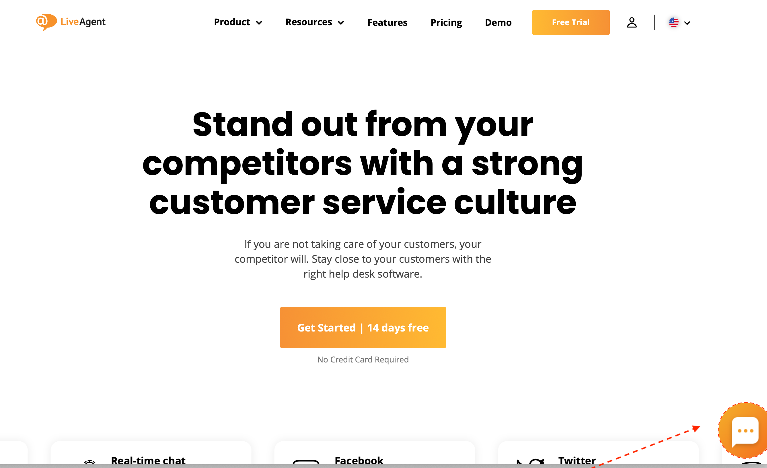 Príklad tlačidla chatu LiveAgent