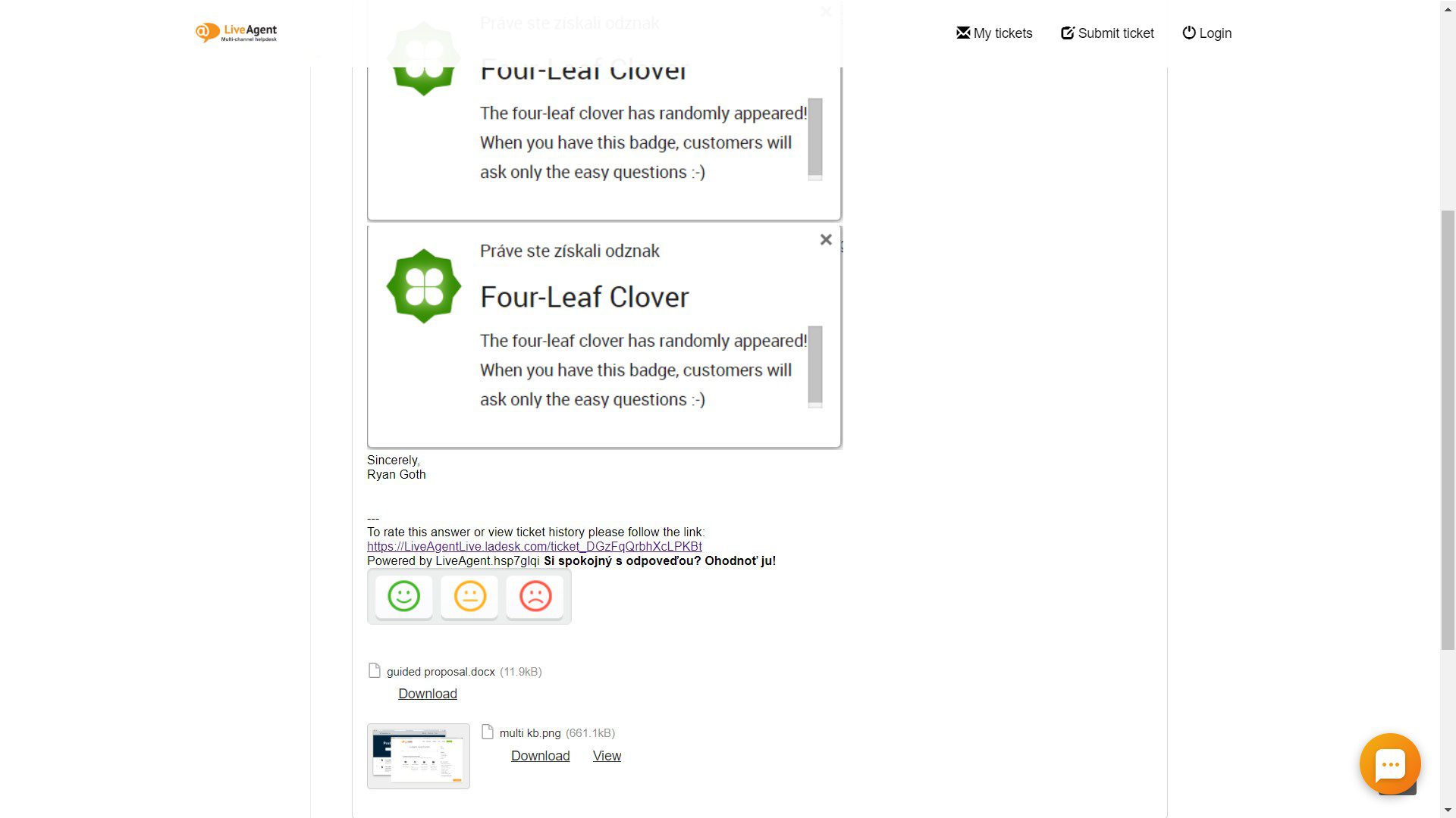 Pošlite celú históriu lístka niekomu zdieľaním klikateľného odkazu