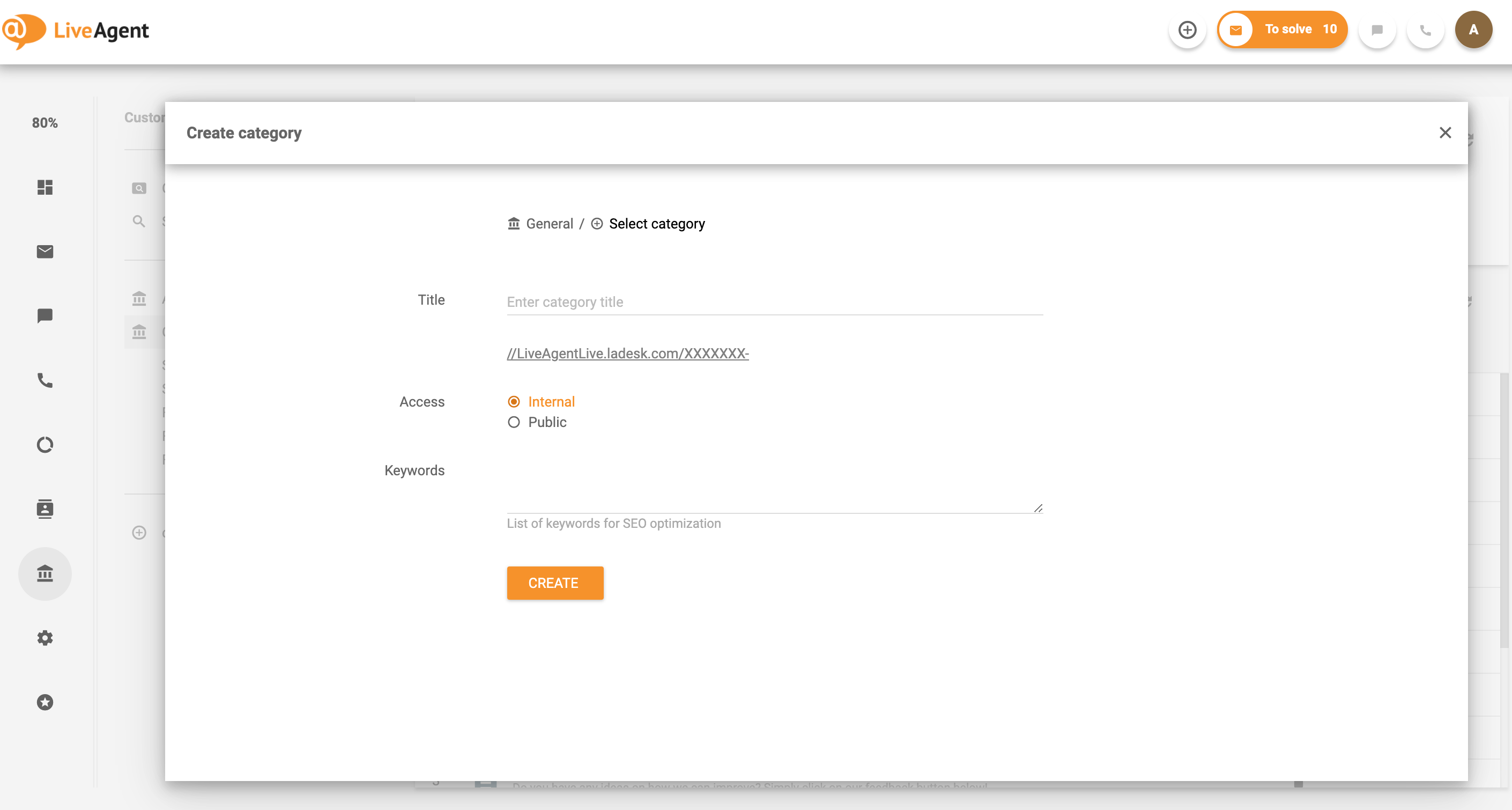 Organize your internal knowledge base with LiveAgent