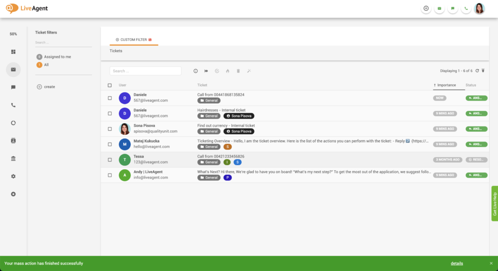 Oznámenie o úspešnej hromadnej akcii