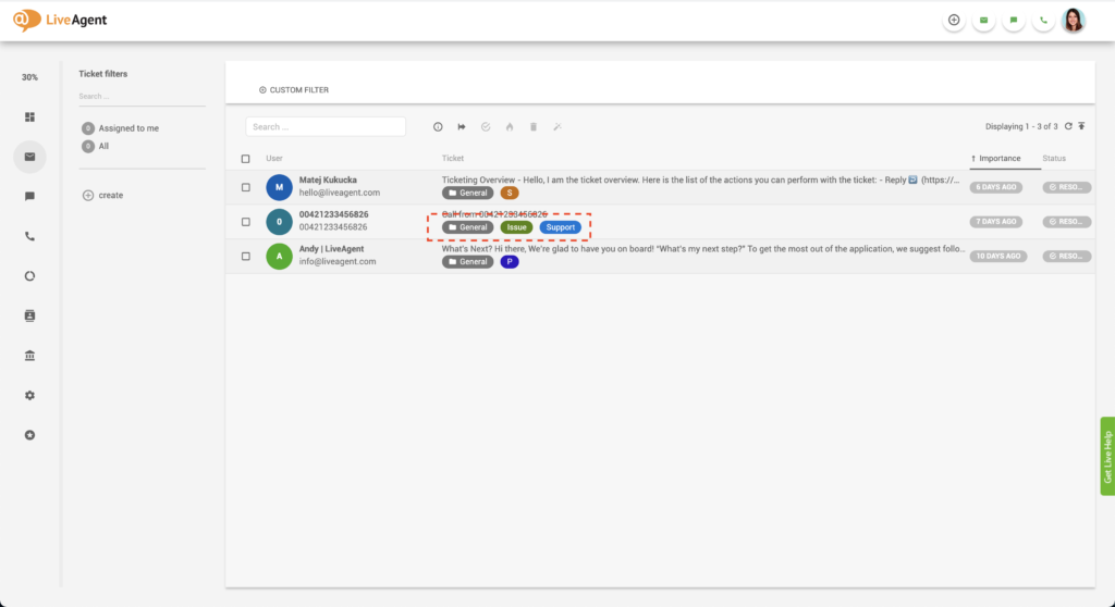 Univerzálna doručovacia schránka ticketingu značky