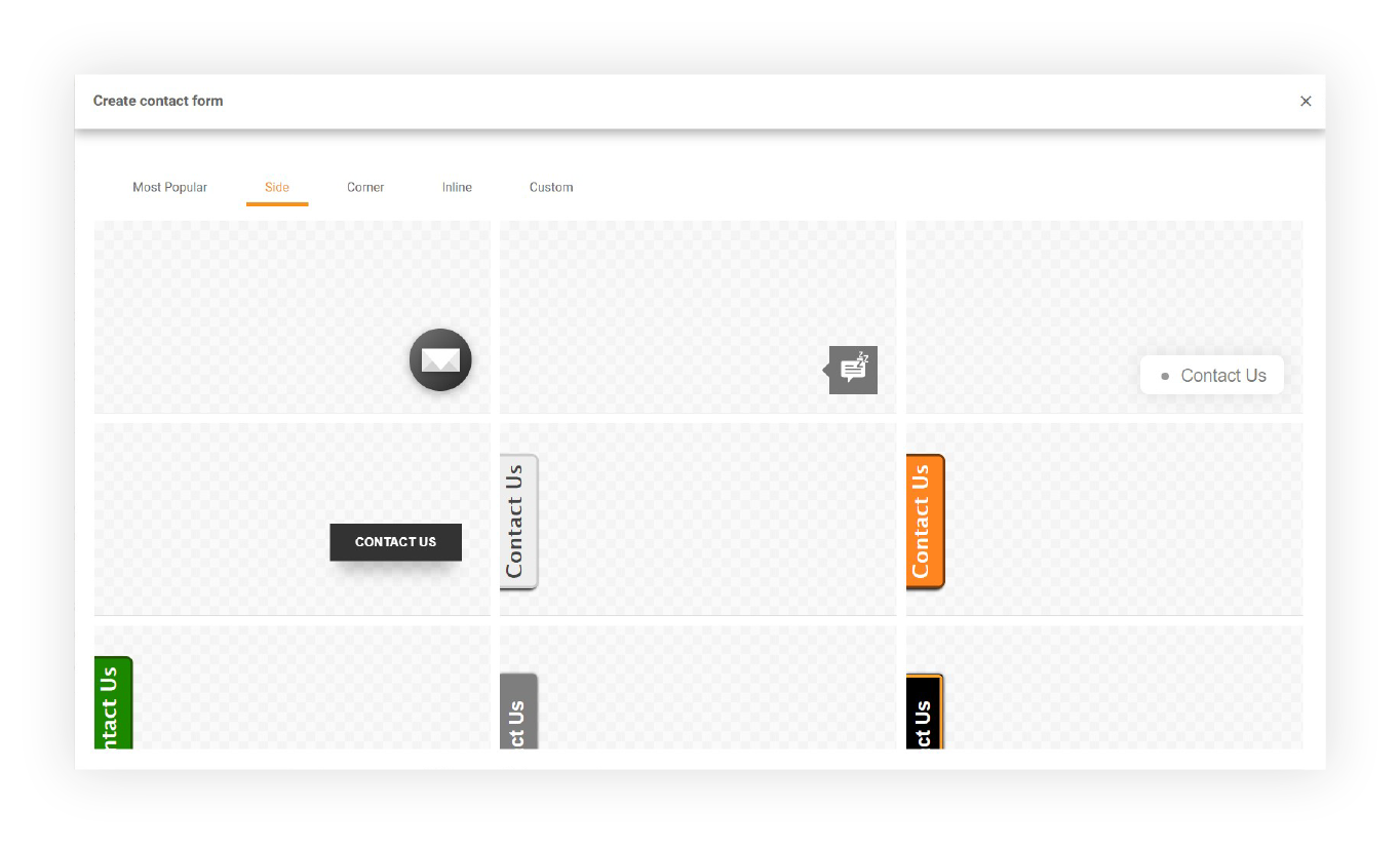 Galéria kontaktných formulárov LiveAgent