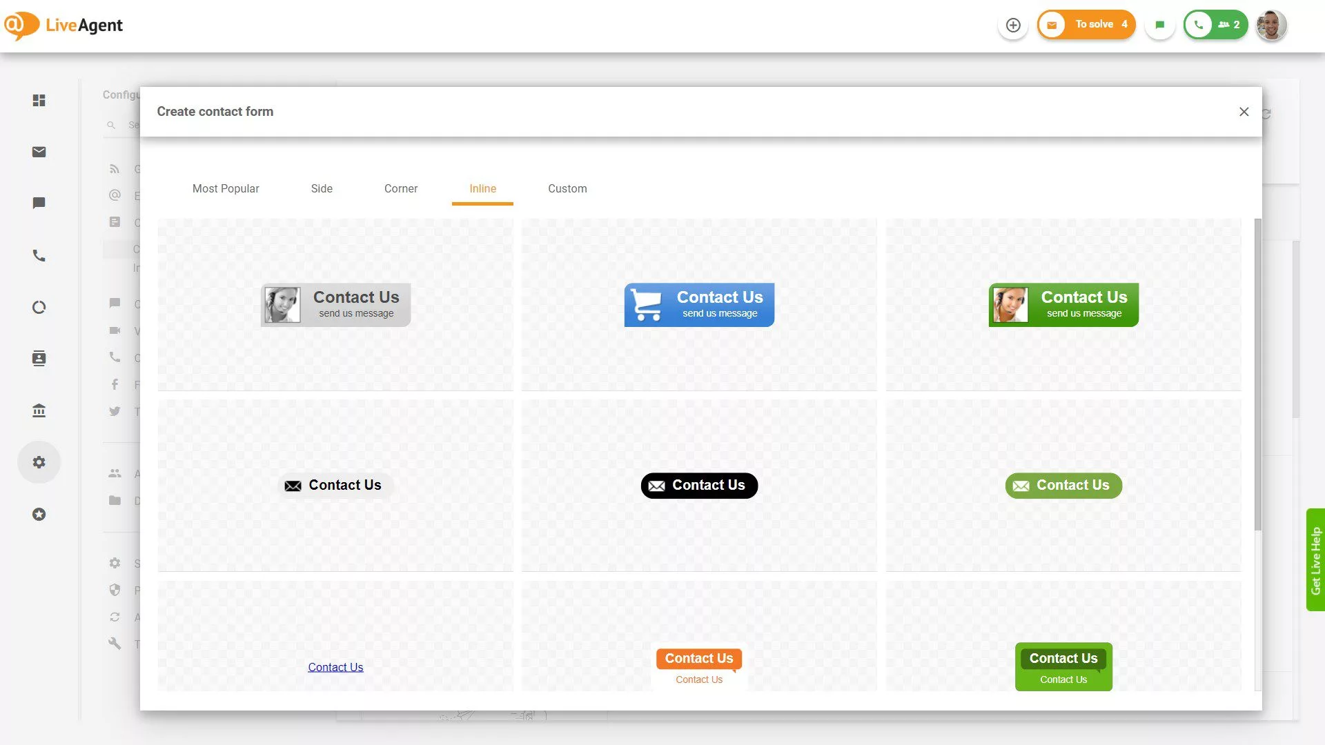 Vložené tlačidlá kontaktného formulára