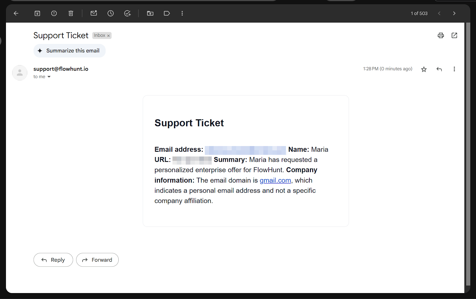 Notifikácia potenciálneho zákazníka z chatbota FlowHunt