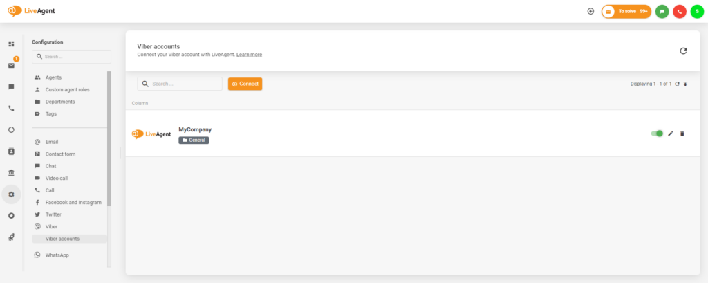 Úspešná integrácia medzi Viberom a LiveAgent