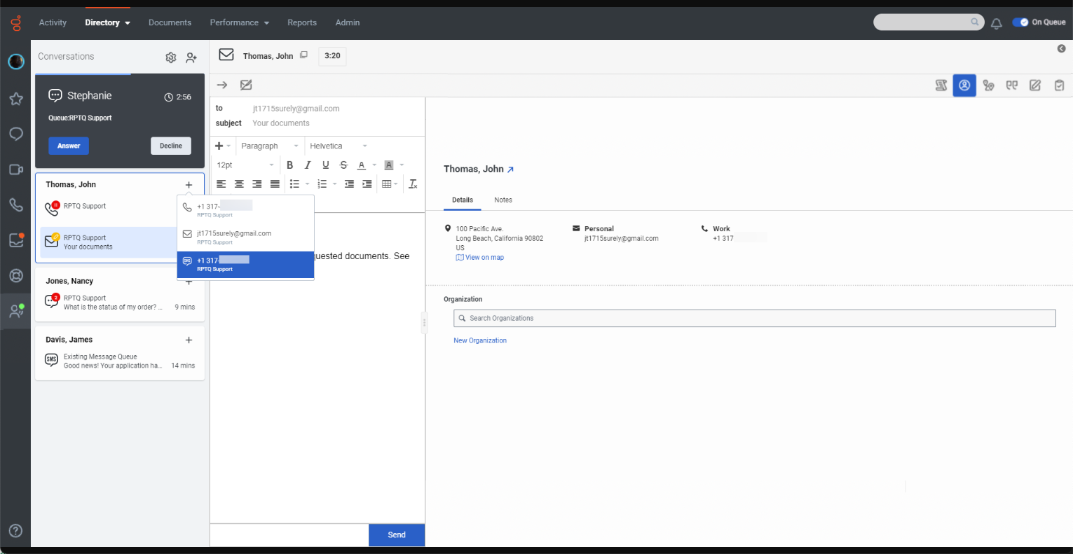 Používateľské rozhranie Genesys Cloud
