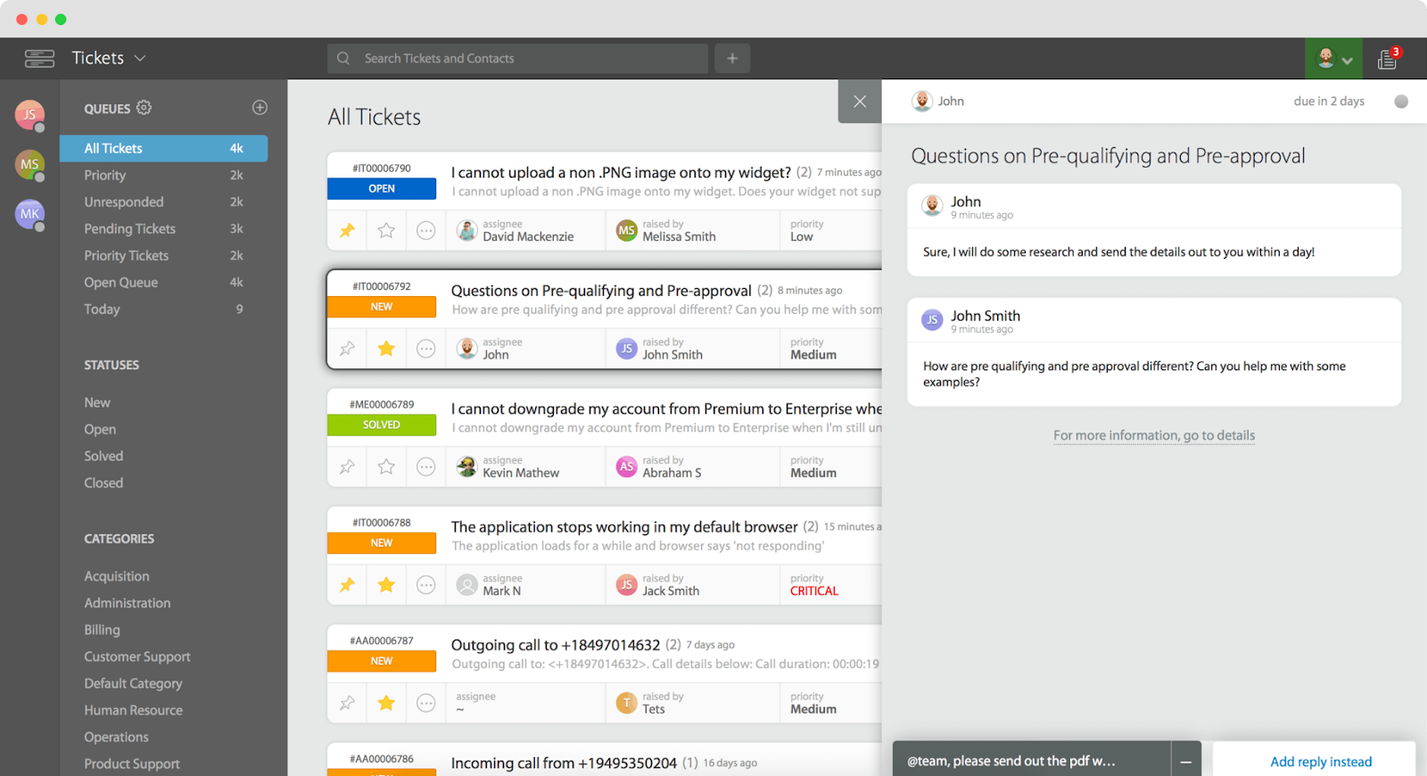 Používateľské rozhranie HappyFox