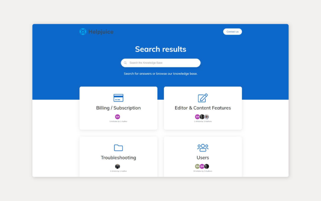 Systém vedomostnej bázy HelpJuice v používaní
