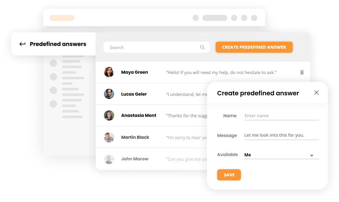 Príklad vopred definovaných odpovedí