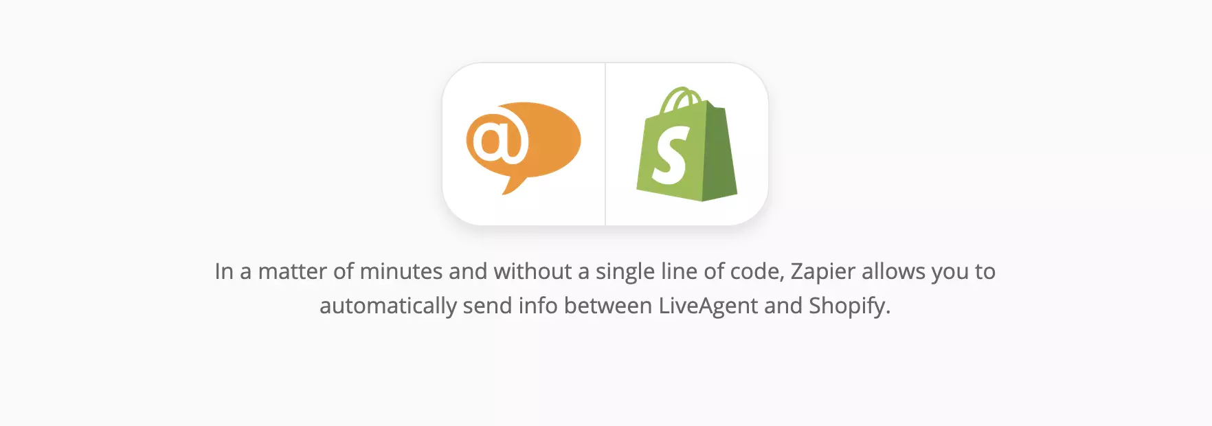 Stránka integrácie LiveAgent a Shopify na Zapier