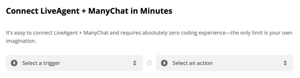 Výber spúšťača a akcie v Zapier