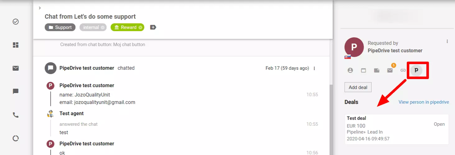 Funkcie integrácie PipeDrive v LiveAgent