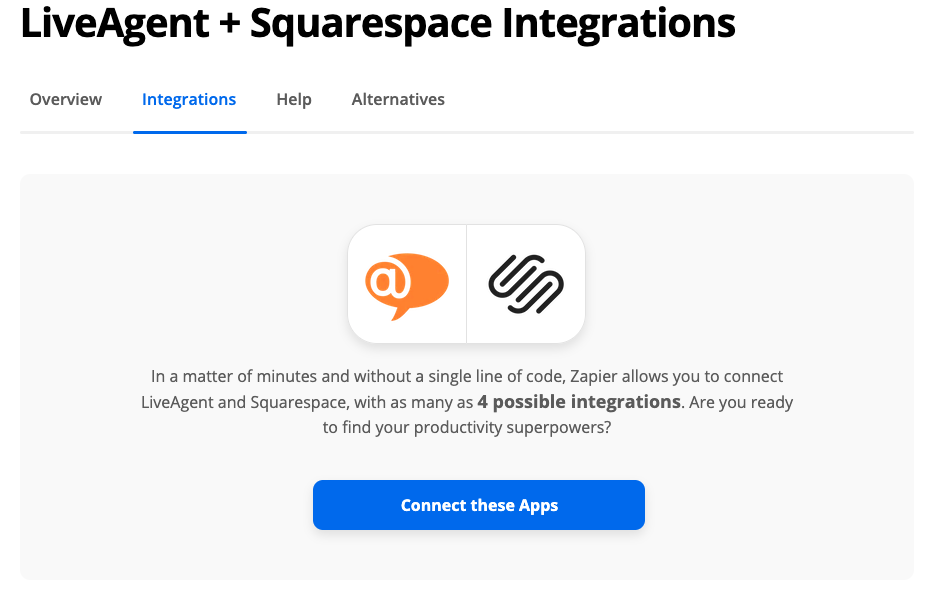 Pripojte LiveAgent so Squarespace cez Zapier