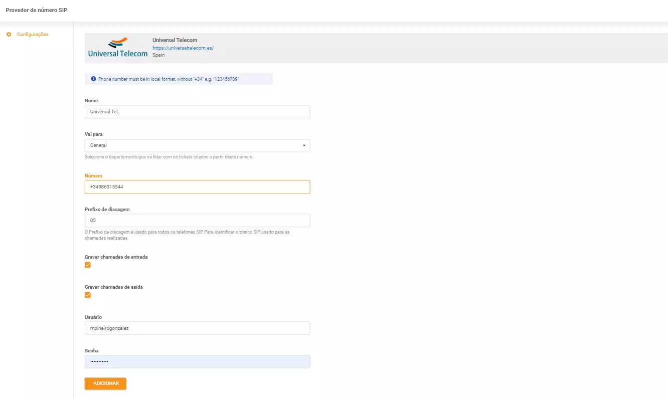 Poverenia Universal Telecom