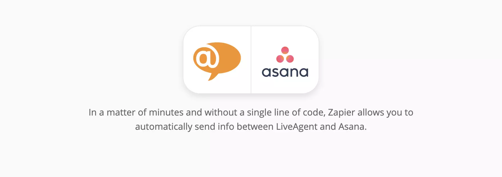 Stránka integrácie LiveAgent a Asany na Zapier