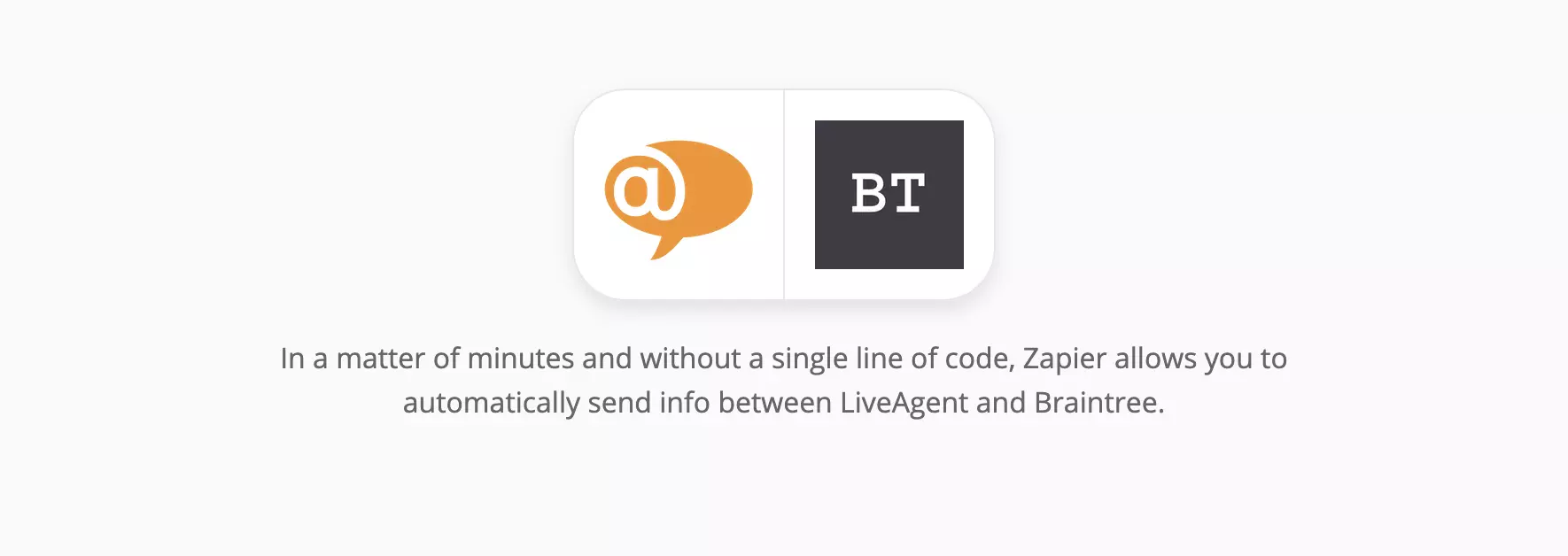 Stránka integrácie LiveAgent a Braintree na Zapier