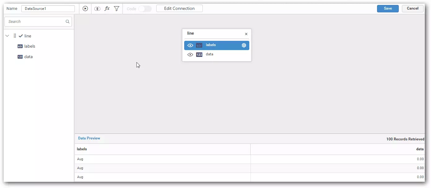 Zobrazenie návrhu údajov Bold BI