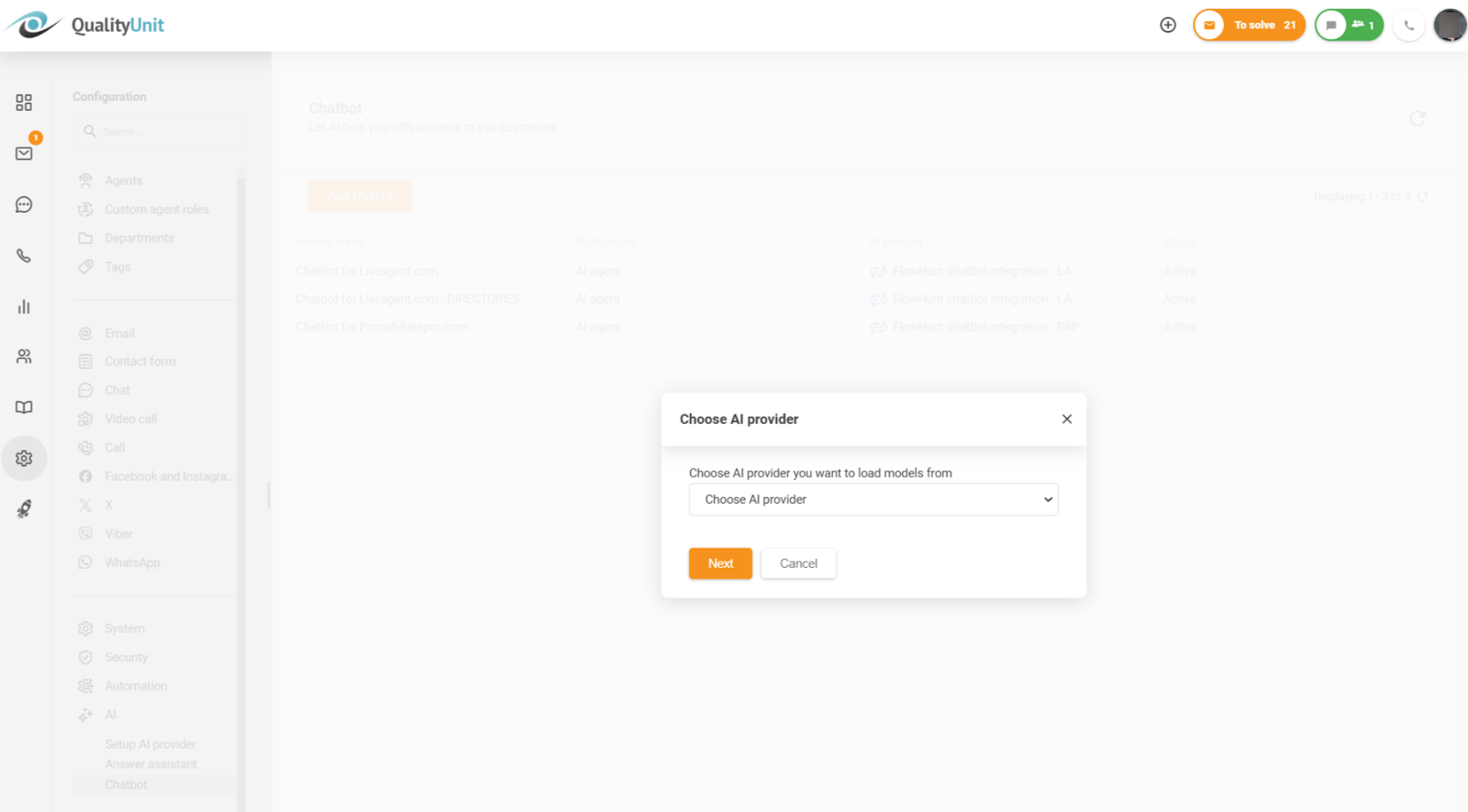 Výber poskytovateľa chatbota AI