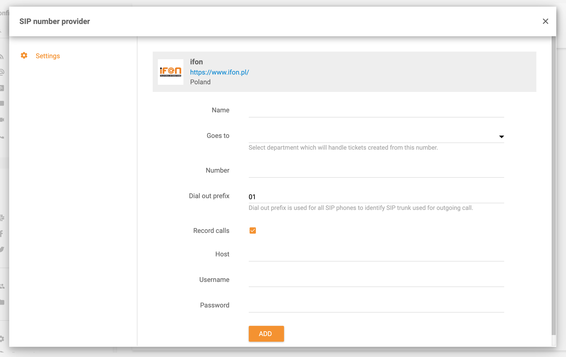 iFON integrácia v LiveAgent