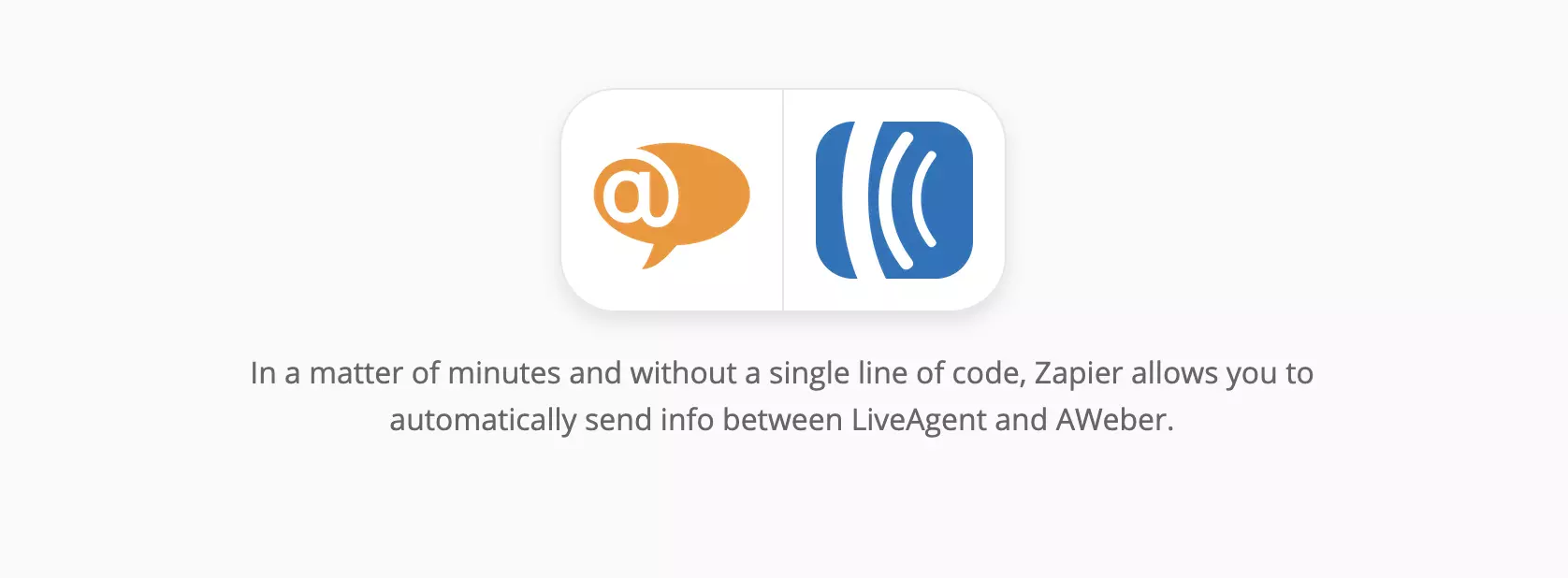 Stránka integrácií LiveAgent a AWeber na Zapier