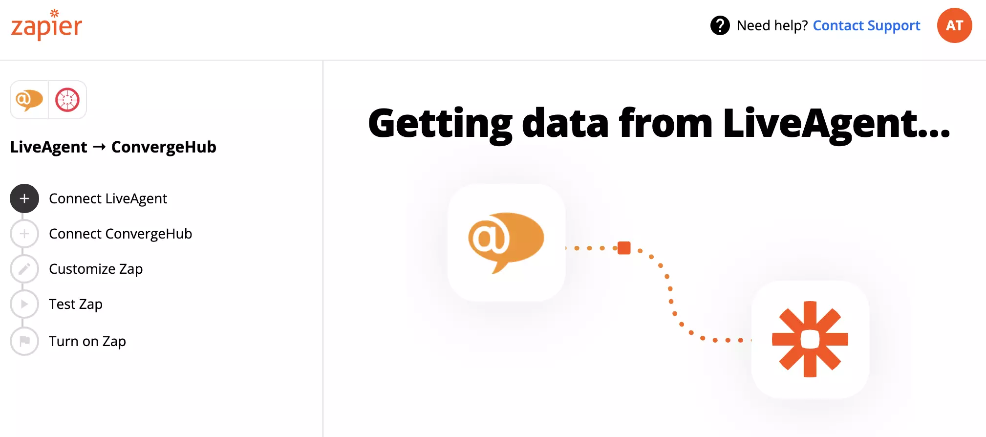 Pripojenie účtov LiveAgent a ConvergeHub s Zapier