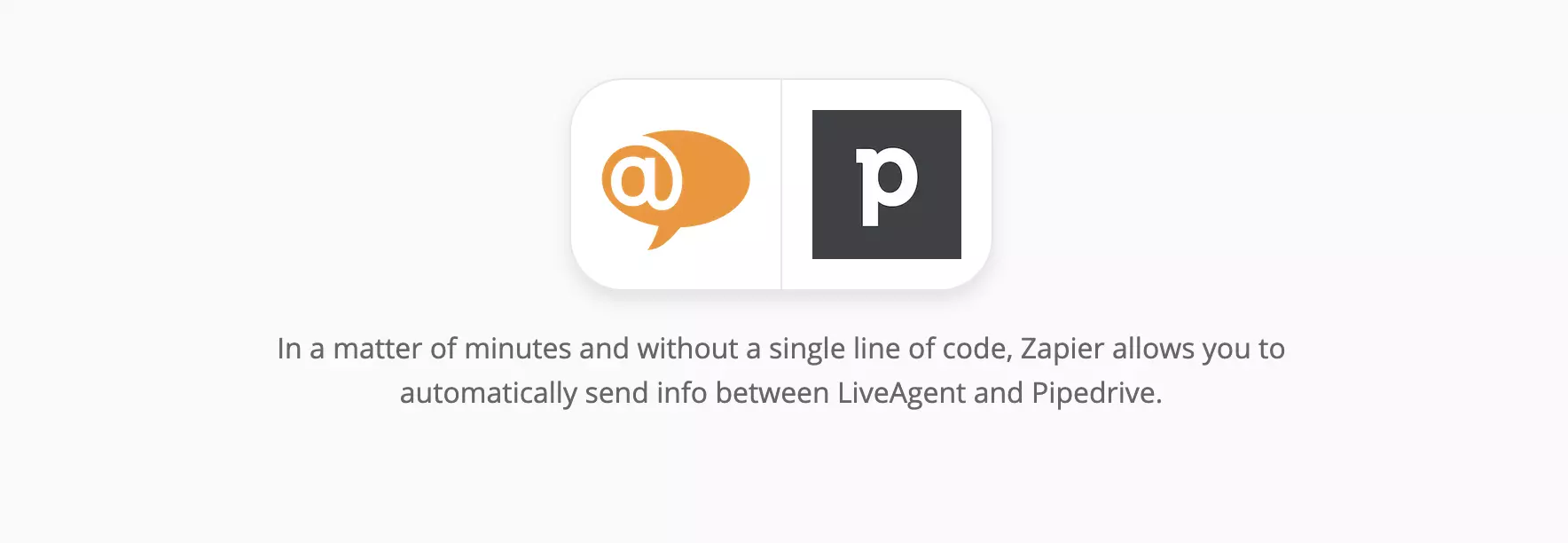 Stránka integrácie LiveAgent a PipeDrive na Zapier