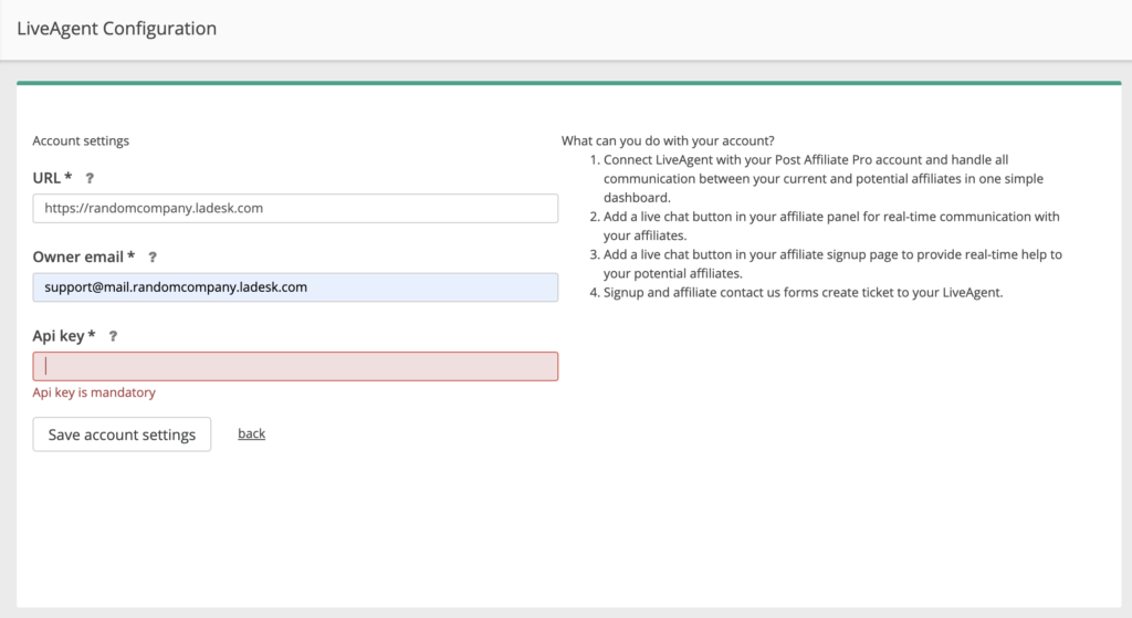 Nastavenie live chatu