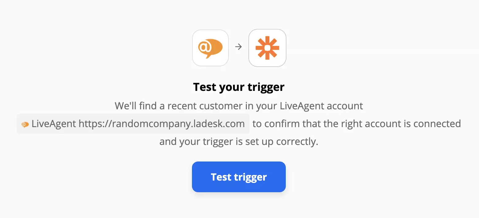 Test spúšťača LiveAgent